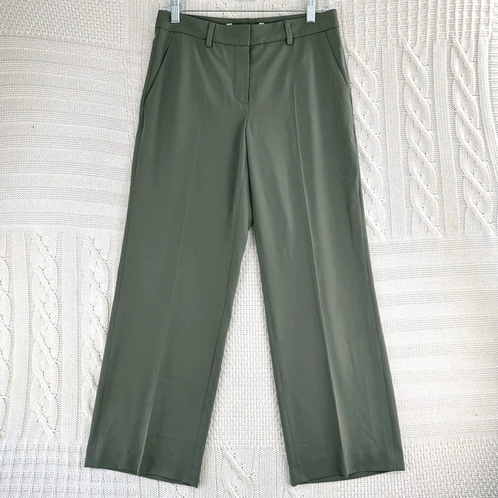 Raffaello Rossi Trouser Pants Womens 14 Olive Green Wide Leg Minimalist